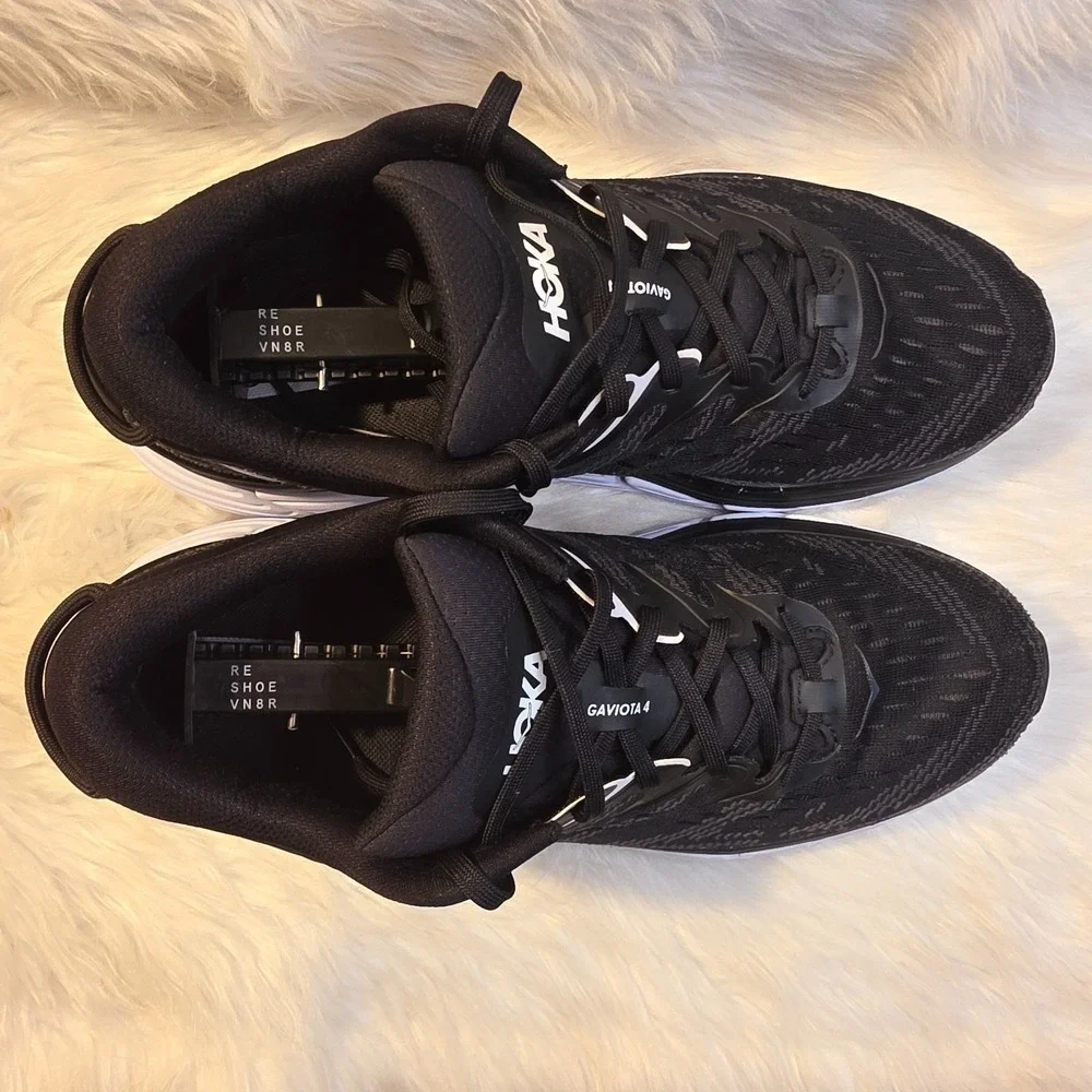 Men's Running Shoes HOKA One One Gaviota 4 Black White Size 10D 1123198 BWHT